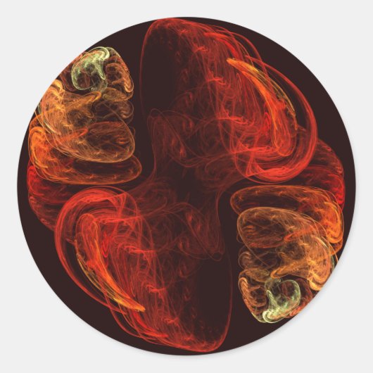 変態抽象芸術アートラウンドステッカー ラウンドシール (正面)