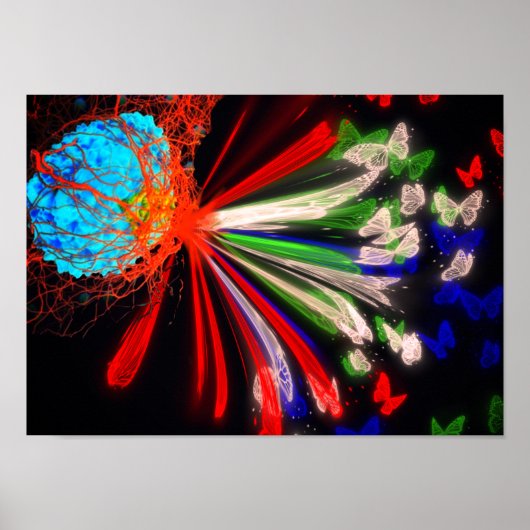 変態 – がんとの生活。アクリルプリント ポスター (正面)