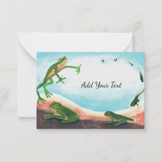 変態 – カエルのライフサイクル ノートカード (正面)