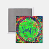 変換かわいらしフローラグリーントレンディーインスパイアズ マグネット (正面/裏面)