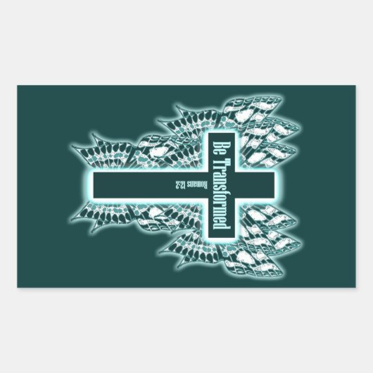 変換される – ローマ12:2 長方形シール (正面)