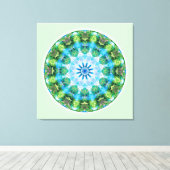 変換のハートからのマンダラNo. 6 キャンバスプリント (インサイチュ (ウッドフロア))