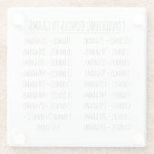 変換グラフの重みのヴィンテージシンプル ガラスコースター (裏面)