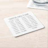 変換グラフの重みのヴィンテージシンプル スクエアペーパーコースター (アングル)