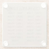 変換チャート重量ヴィンテージシンプルクラフト紙 ガラスコースター (裏面)