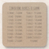 変換チャート重量ヴィンテージシンプルクラフト紙 コースター (正面)