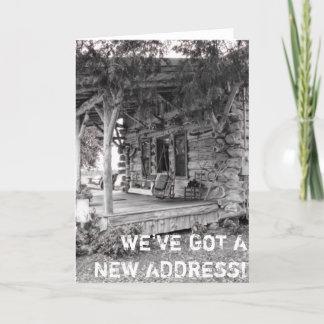 変更おもしろいアドレス引っ越し祝いパーティーコテージキャビン 案内状