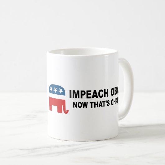 -変更があるのでオバマを弾劾して下さい コーヒーマグカップ (正面右)