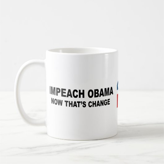 -変更があるのでオバマを弾劾して下さい コーヒーマグカップ (左)