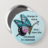 変更が良好（アクアバタフライボタン） 缶バッジ (正面&裏面)