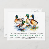 変更されたアドレス私たちは発表ダックスを移動した 案内ポストカード (正面/裏面)