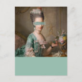 変更されたアートヴィンテージポートレートティール（緑がかった色）の色ブロック ポストカード (正面)