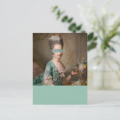 変更されたアートヴィンテージポートレートティール（緑がかった色）の色ブロック ポストカード (スタンド正面)