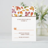 変更する葉秋RSVPカード 出欠カード (スタンド正面)