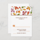 変更する葉秋RSVPカード 出欠カード (正面/裏面)