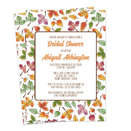 変更する離れ秋ブライダルシャワー 招待状