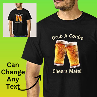 変更できる文字グラブColdie応援Mate Beer Tシャツ