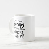 変更できる文字不要のセラピーモデル飛行機 コーヒーマグカップ (正面左)