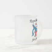 変更によって曇らされるマグのための共和党員 フロストグラスマグカップ (正面右)