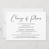 変更のお詫び延期中止 黒白 案内状 (正面)