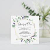 変更のお詫び 延期 ユーカリ ラベンダー 招待状 (スタンド正面)