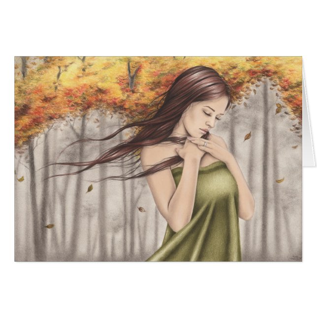 変更の季節の秋の挨拶状 (正面横)