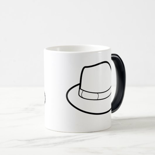 変更の感熱ソフト帽の帽子のマグを着色して下さい モーフィングマグカップ (正面右)