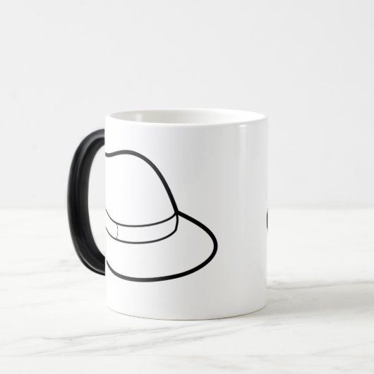 変更の感熱ソフト帽の帽子のマグを着色して下さい モーフィングマグカップ (正面左)