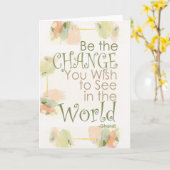 変更のGandhiの引用文があって下さい カード (黄色い花)