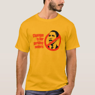 変更はパーキングメーター/ANTI-OBAMAのTシャツのためです Tシャツ