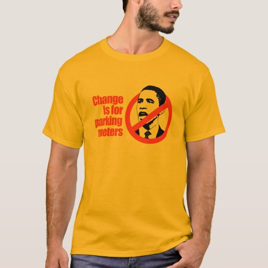 変更はパーキングメーター/ANTI-OBAMAのTシャツのためです Tシャツ (正面)