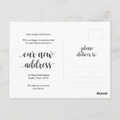 変更は正常です。新しい自宅住所のお知らせ ポストカード (裏面)