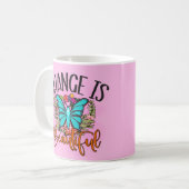 変更は美しい蝶の感動的引用文 コーヒーマグカップ (正面左)
