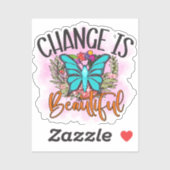 変更は美しい蝶の感動的引用文 シール (シート)