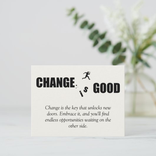 変更は良いやる気を起こさせることわざ 案内ポストカード (スタンド正面)