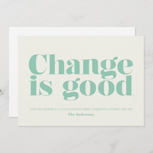 変更は良い動きの発表//ターコイズ 招待状 (正面/裏面)