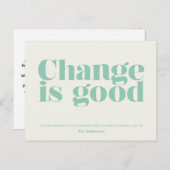 変更は良い動きの発表//ターコイズ 案内ポストカード (正面/裏面)