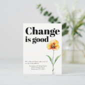 変更は良い動きの発表 案内ポストカード (スタンド正面)