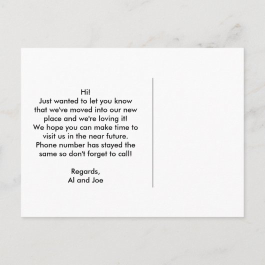 変更は良い動きの発表//黒 案内ポストカード (裏面)