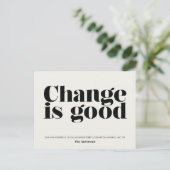 変更は良い動きの発表//黒 案内ポストカード (スタンド正面)