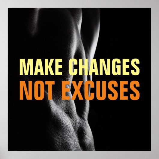 変更を弁解しないボディビルフィットネス ポスター (正面)
