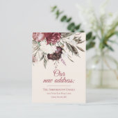 変更アドレスブルゴーニュアイボリーフローラクリーム ポストカード (スタンド正面)