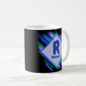 変更イニシャルの追加絵を描名、ソフト – R S T U V コーヒーマグカップ (正面右)