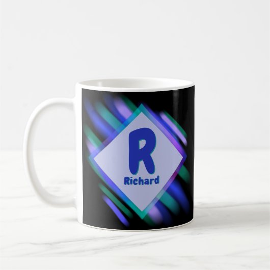 変更イニシャルの追加絵を描名、ソフト – R S T U V コーヒーマグカップ (左)