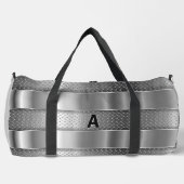 変更イニシャルグレーメタルシャインルック ダッフルバッグ (正面)