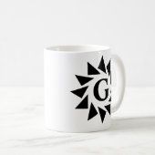 変更イニシャルジオメトリ三角形F G H I J K コーヒーマグカップ (正面右)