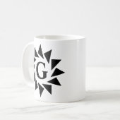 変更イニシャルジオメトリ三角形F G H I J K コーヒーマグカップ (正面左)