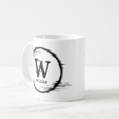 変更イニシャル名前の歪んだ円U V W コーヒーマグカップ (正面左)