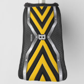 変更イニシャル名前の追加イエローブラックシルバー矢印 ゴルフヘッドカバー (回転90)