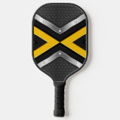 変更イニシャル名前の追加イエローブラックシルバー矢印 ピックルボールラケット (裏面)